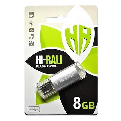 Флеш накоплювач USB Hi-Rali 8 Gb rocket series Silver (1365943541)