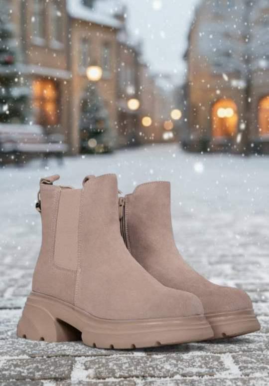 Черевики жіночі Seven CQ219 замшеві зимові р. 41 Бежевий (32362400)