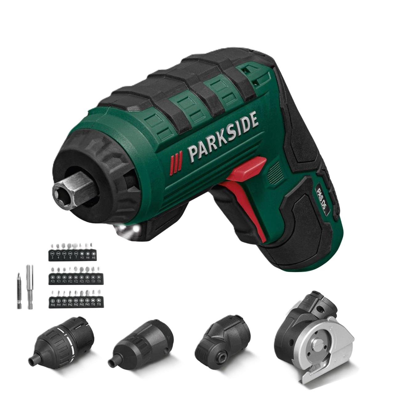 Викрутка-шуруповерт акумуляторна PARKSIDE PAS D5 4в1 4V 1500 mAh 10 Nm
