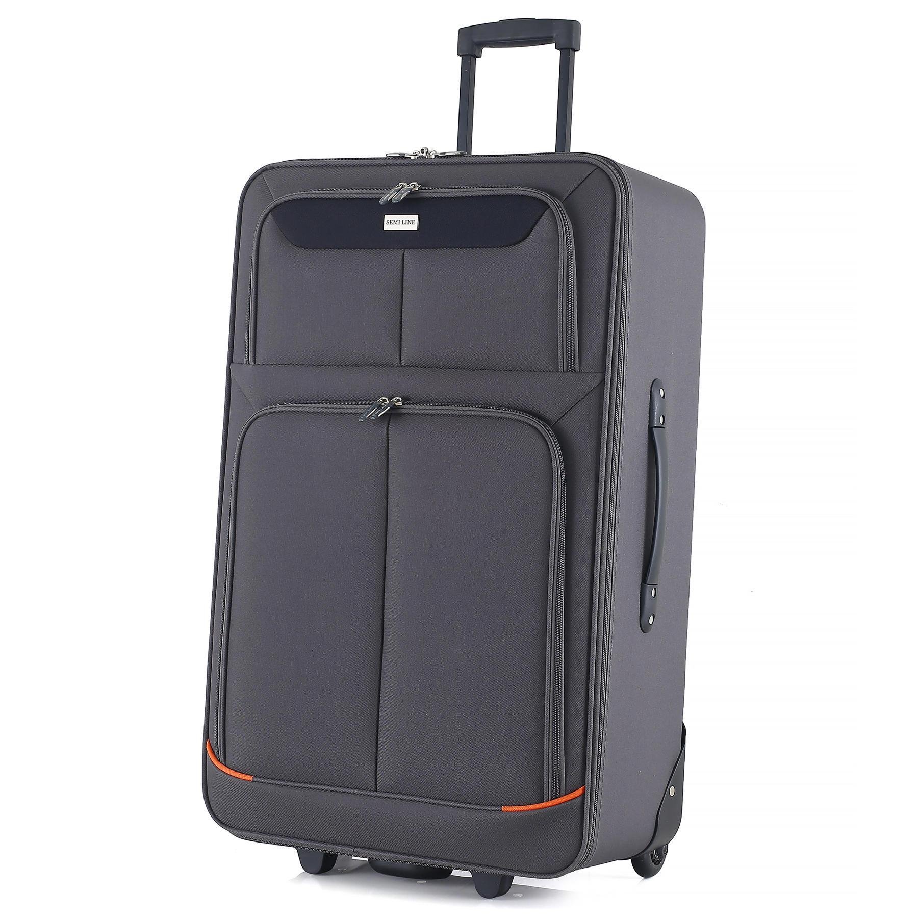 Чемодан SEMI LINE 28" L Grey/Orange Lines (T5754-3)