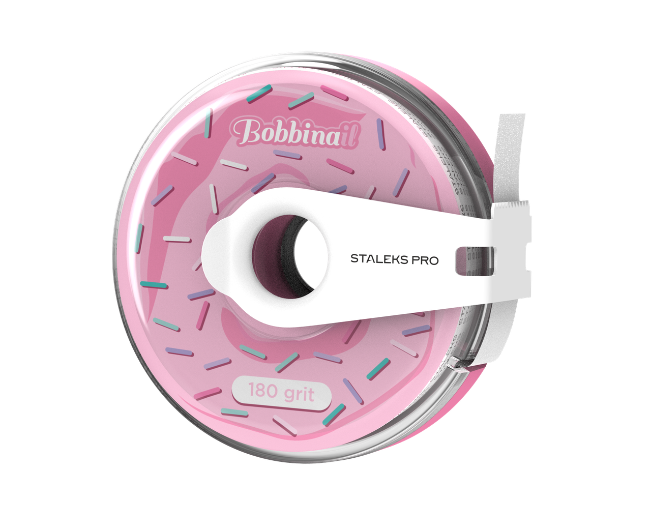 Файл-стрічка змінний у котушці Staleks Pro Bobbinail з кліпсою пончик 180 grit (2335690380) Файл-стрічка змінний у котушці Staleks Pro Bobbinail з кліпсою пончик 180 grit (2335690380)