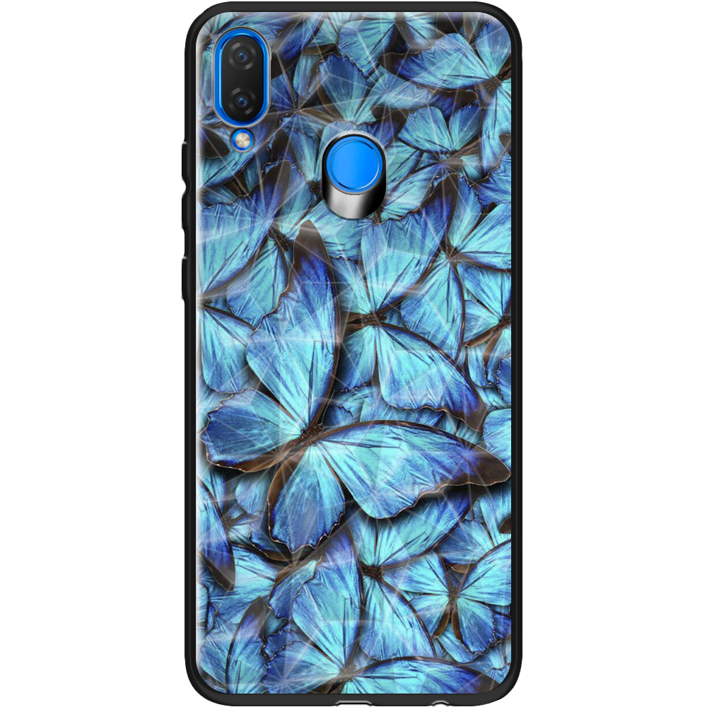 Чохол Boxface Huawei P Smart Plus Лазурні Метелики Чорний силікон із призмою (34912-up1550-37847)
