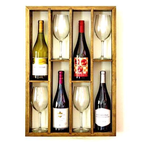 Полка для вина настенная из дерева Фукуока Сиена (ПНК-000905)