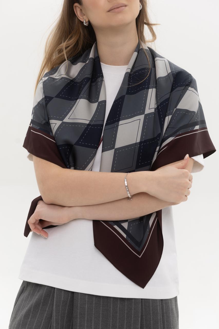 Платок Аргайл шелковый односторонняя печать 55х55 см (27553276) - фото 6 Платок Аргайл шелковый односторонняя печать 55х55 см (27553276) - фото 6