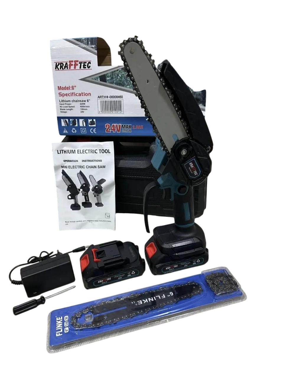 Пила цепная аккумуляторная Domotek 48V 6 дюймов Черный (30483953) Пила цепная аккумуляторная Domotek 48V 6 дюймов Черный (30483953)