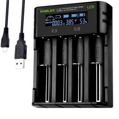 Зарядное устройство для аккумуляторов Rablex RB-405 с LCD дисплеем Зарядное устройство для аккумуляторов Rablex RB-405 с LCD дисплеем