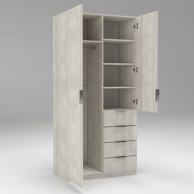 Шкаф для одежды Континент 100х52х210 см Дуб шамони светлый (28534040)