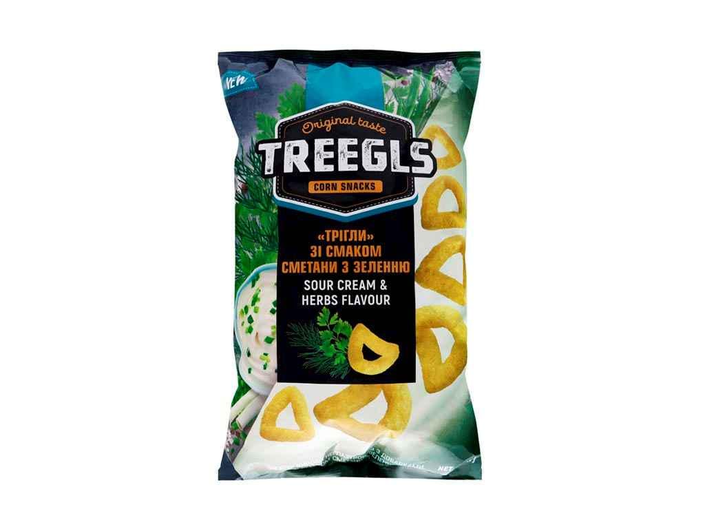 Снеки кукурудзяні Treegls з зеленню зі сметаною 150 г (865667)