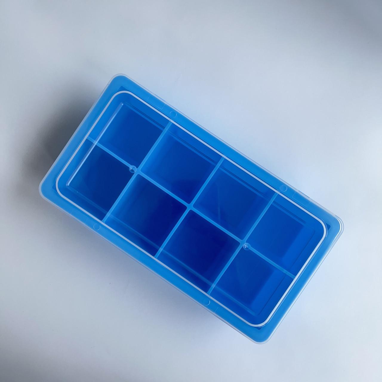 Форма силиконовая для льда Bar House с пластиковой крышкой 8 кубиков 5х5 см - фото 5