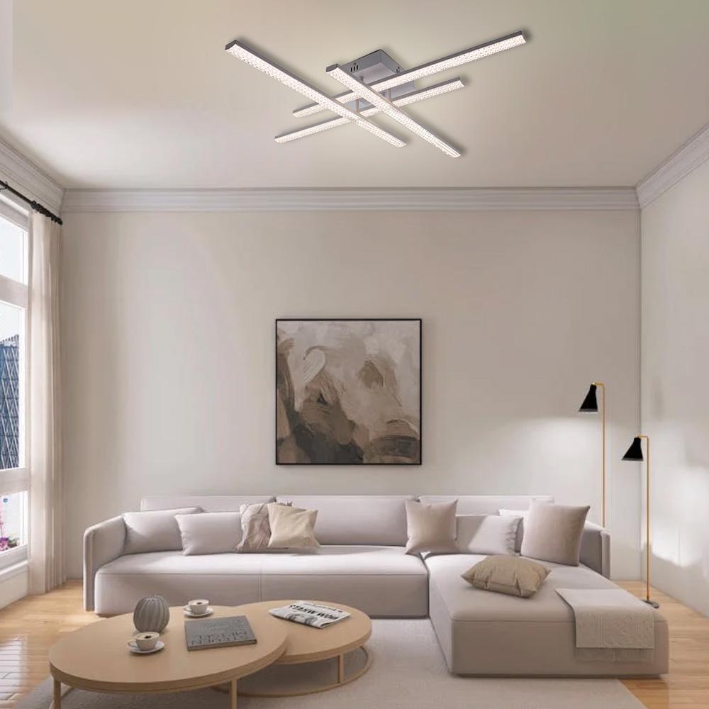 Люстра світлодіодна ESLLSE LINE 4L 60 Вт 810x810x125 мм Білий (10549) - фото 6