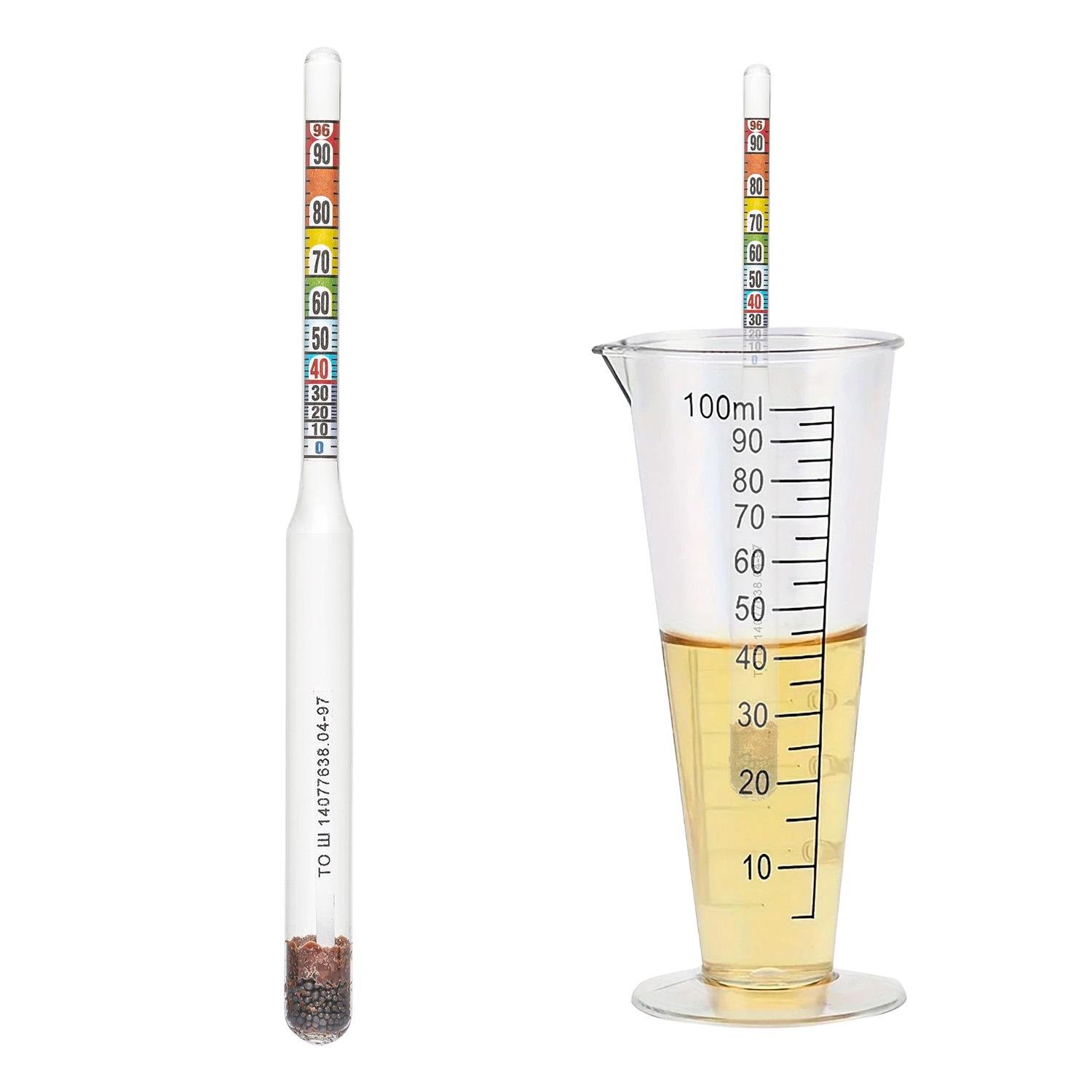 Спиртомір побутовий ШаКріЗ 0-96° з мірною склянкою 100 мл (87373)