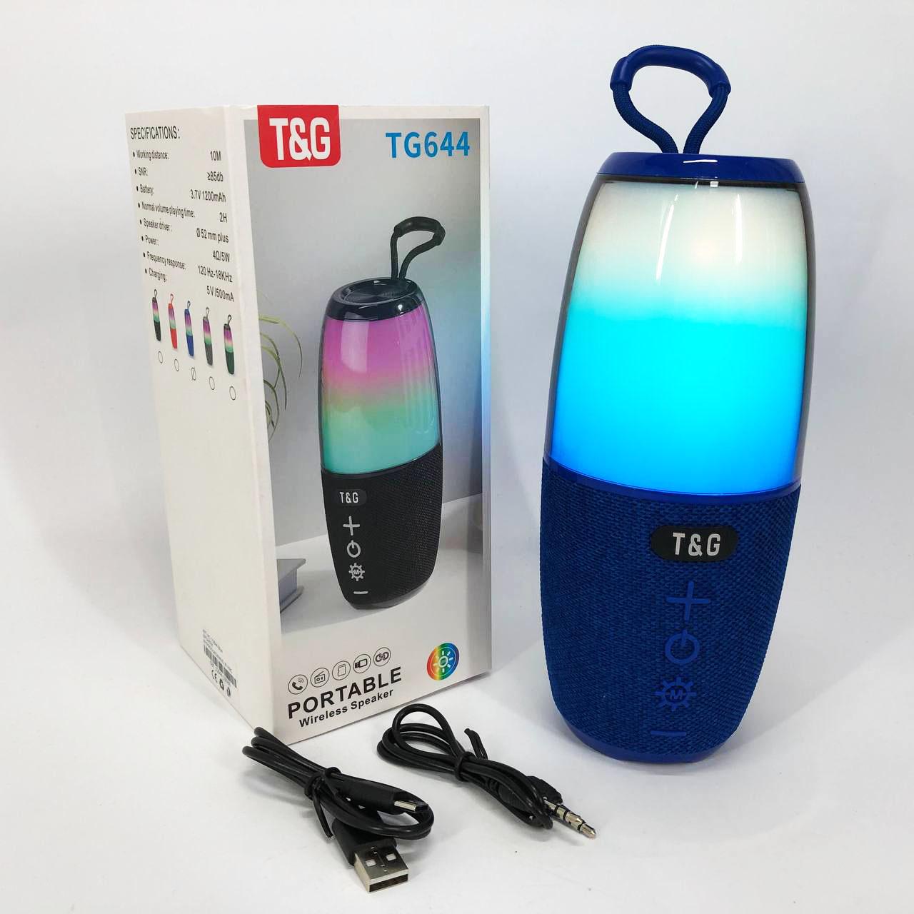 Колонка портативна TG644 5W з RGB підсвічуванням та ремінцем Синій - фото 2 Колонка портативна TG644 5W з RGB підсвічуванням та ремінцем Синій - фото 2