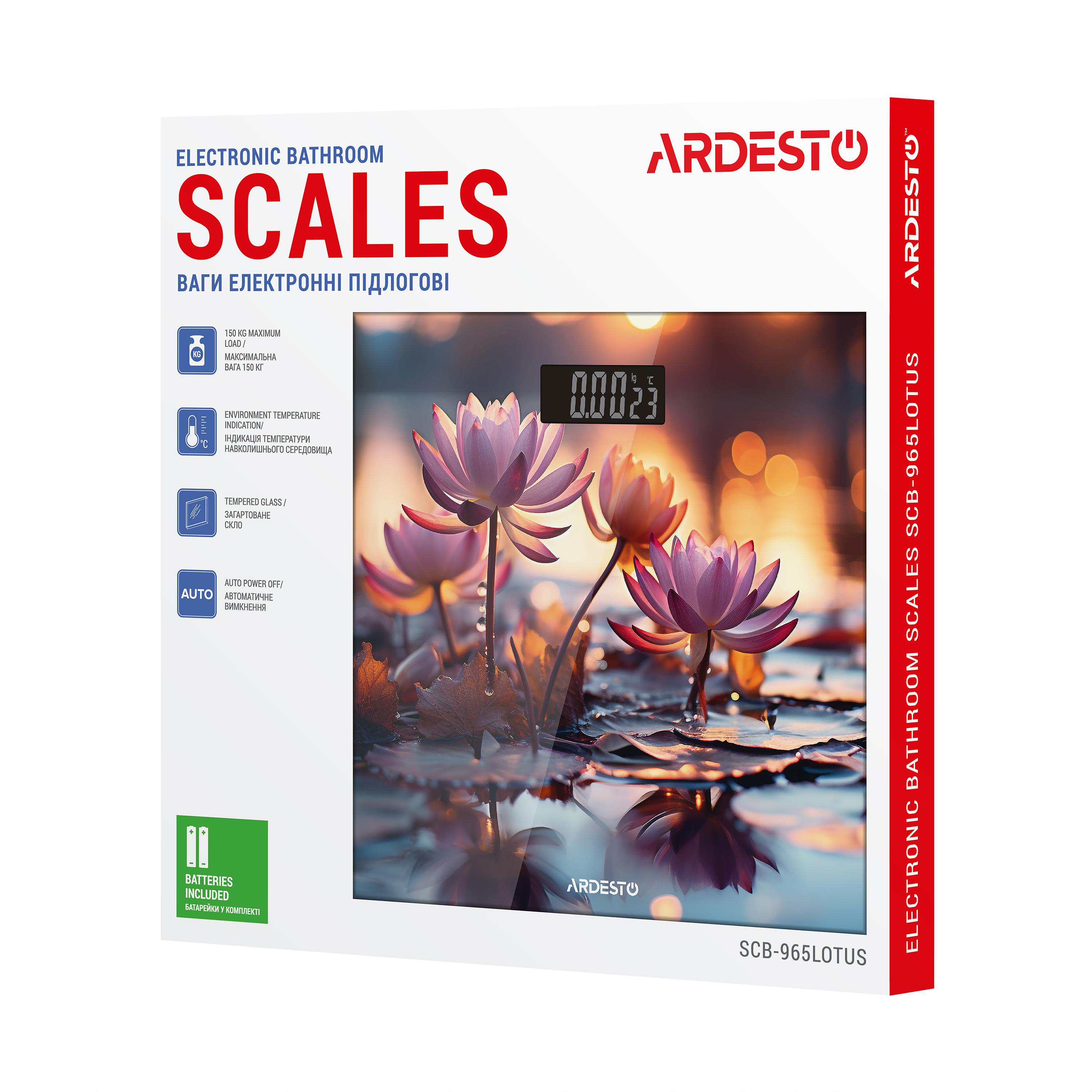 Весы напольные Ardesto LOTUS электронные до 150 кг 2хAAA (SCB-965LOTUS) - фото 7 Весы напольные Ardesto LOTUS электронные до 150 кг 2хAAA (SCB-965LOTUS) - фото 7