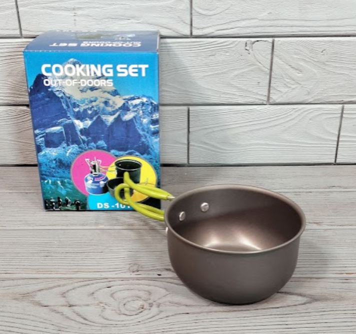 Набор туристической посуды для пикника Cooking Set DS-101 на 1 персону с чехлом Черный/Салатовый (784779411) - фото 16