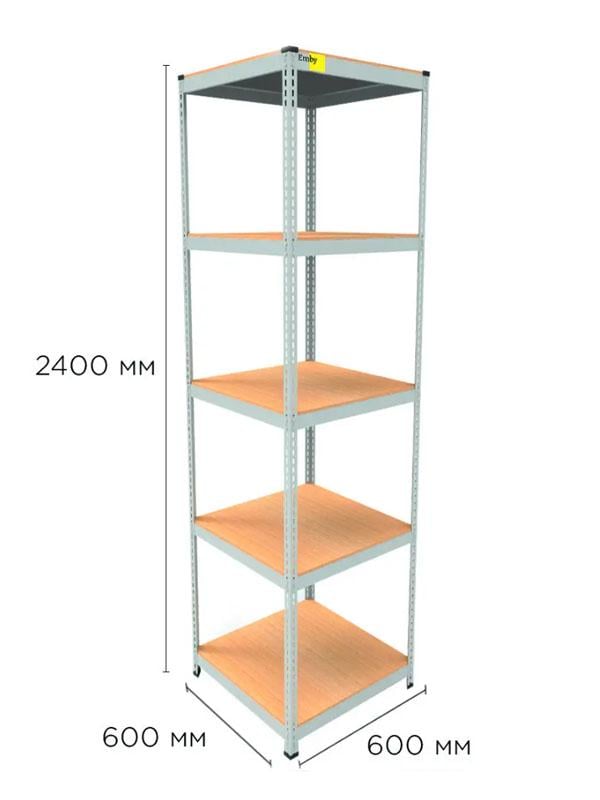 Стелаж металевий поличний MRL-2400 з 5 полицями з навантаженням 500 кг 600x600 мм Білий - фото 2