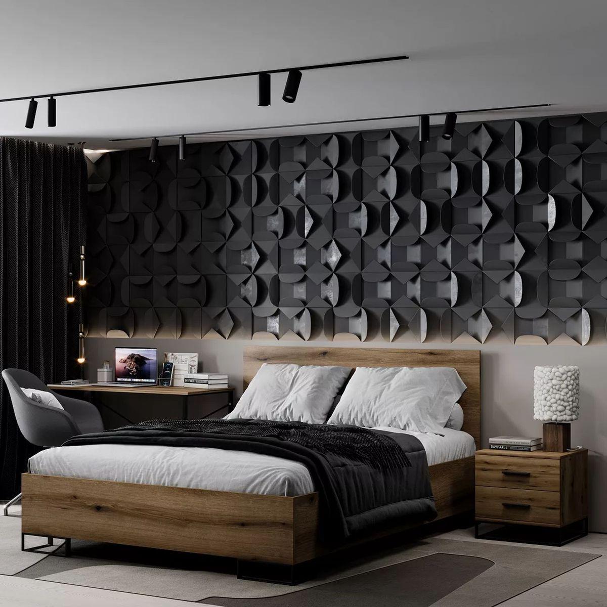 Кровать двухспальная AiH Ascet с ламелями ламинированная ДСП/металлические ножки 160х200 см Дуб Эвок (AS09100000030)