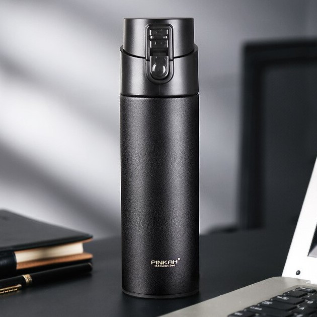 Термос Pinkah PJ-3509 із заварником 530 мл Чорний - фото 4