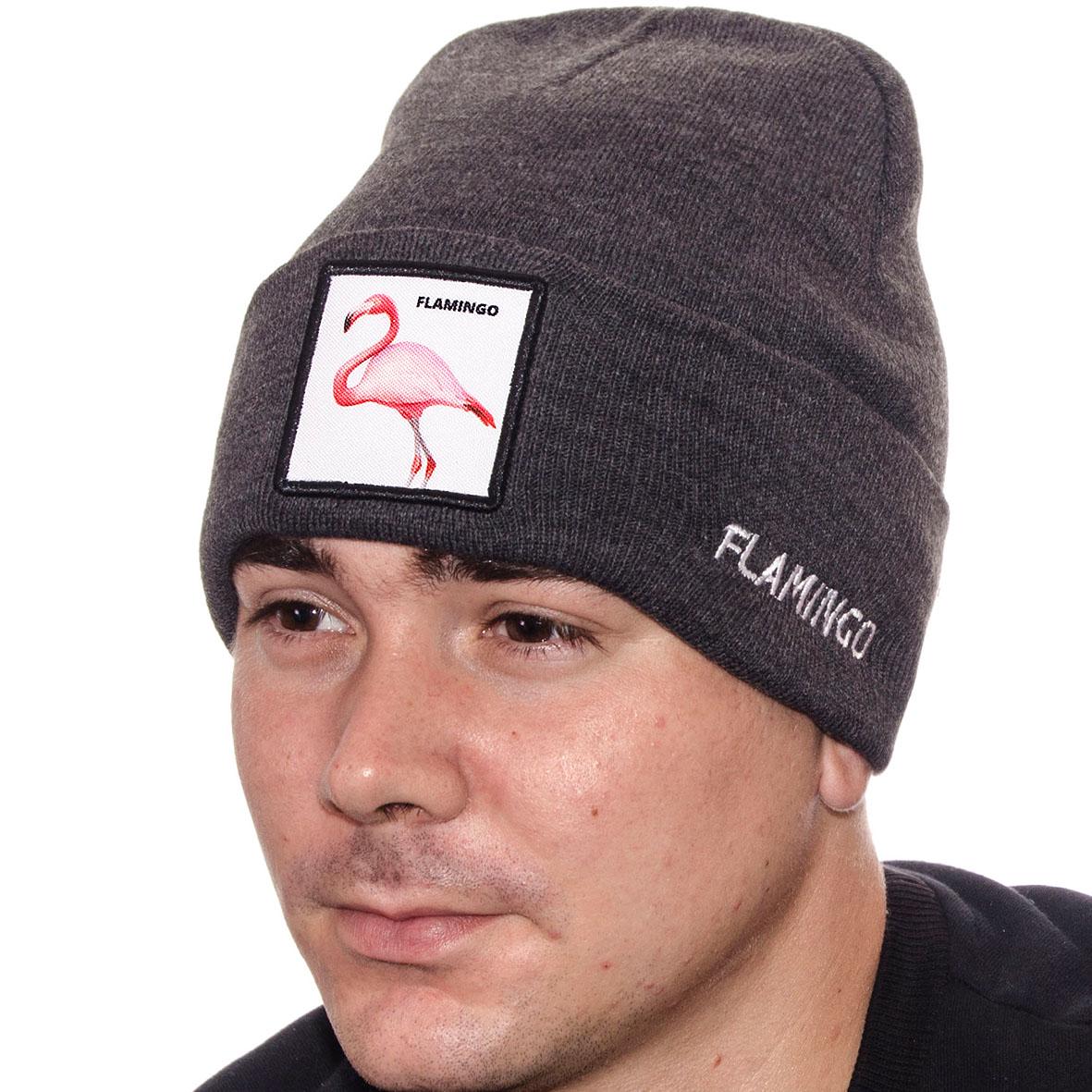 Шапка с шевроном Flamingo L21003 р. 57-58 Темно-серый