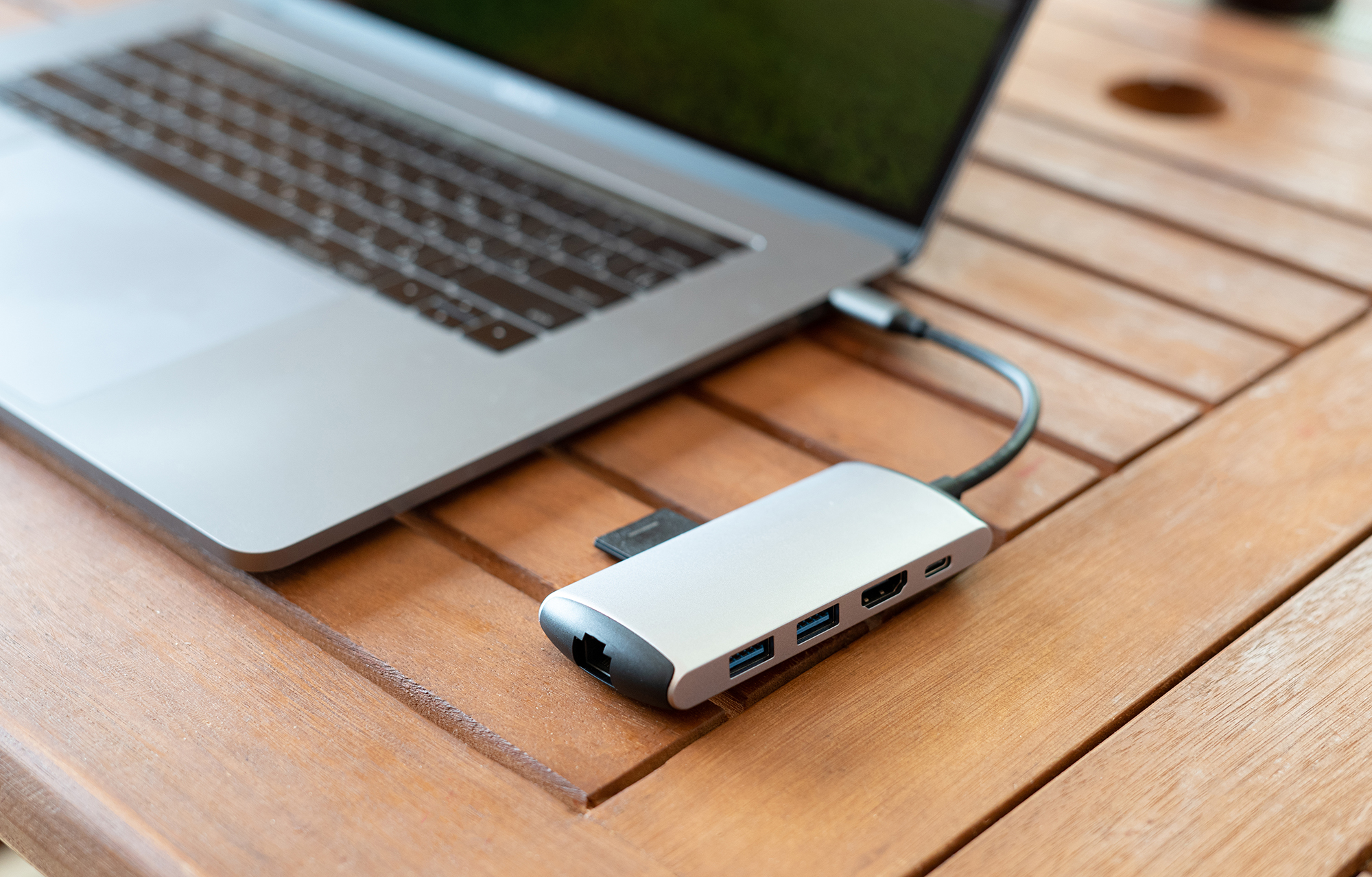 USB-хаб Qitech 8в1 Aluminum  Space Grey (QT-Hub6c) - фото 6