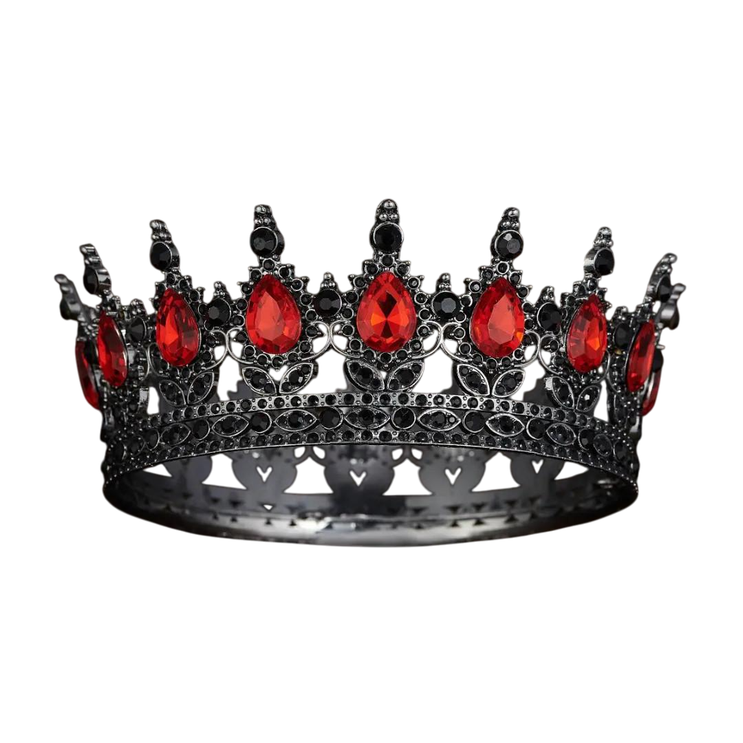 Топпер на торт Корона европейской королевы d 12 см Черный/Красный (2568207677)