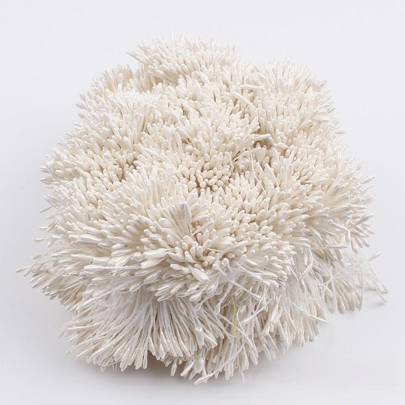 Тичинки подвійні перламутрові 6х0,1 см 360 шт. Білий (ДЦ6001т02)