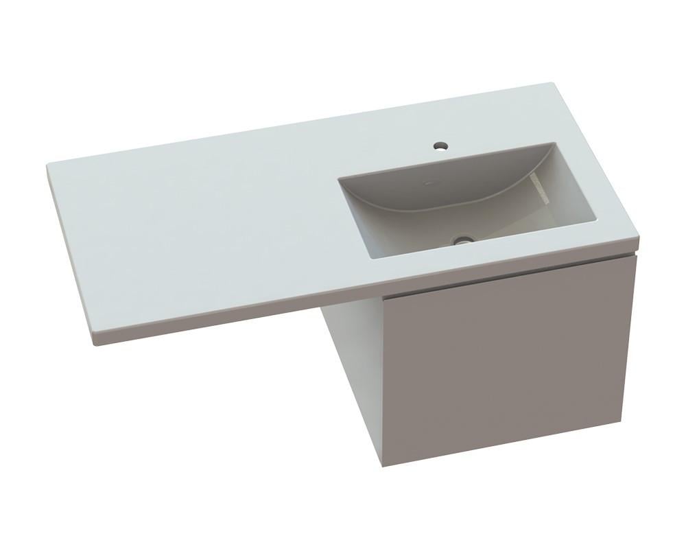 Тумба Вірджинія з умивальником Юнона А100 правий Білий глянець (1882351116)