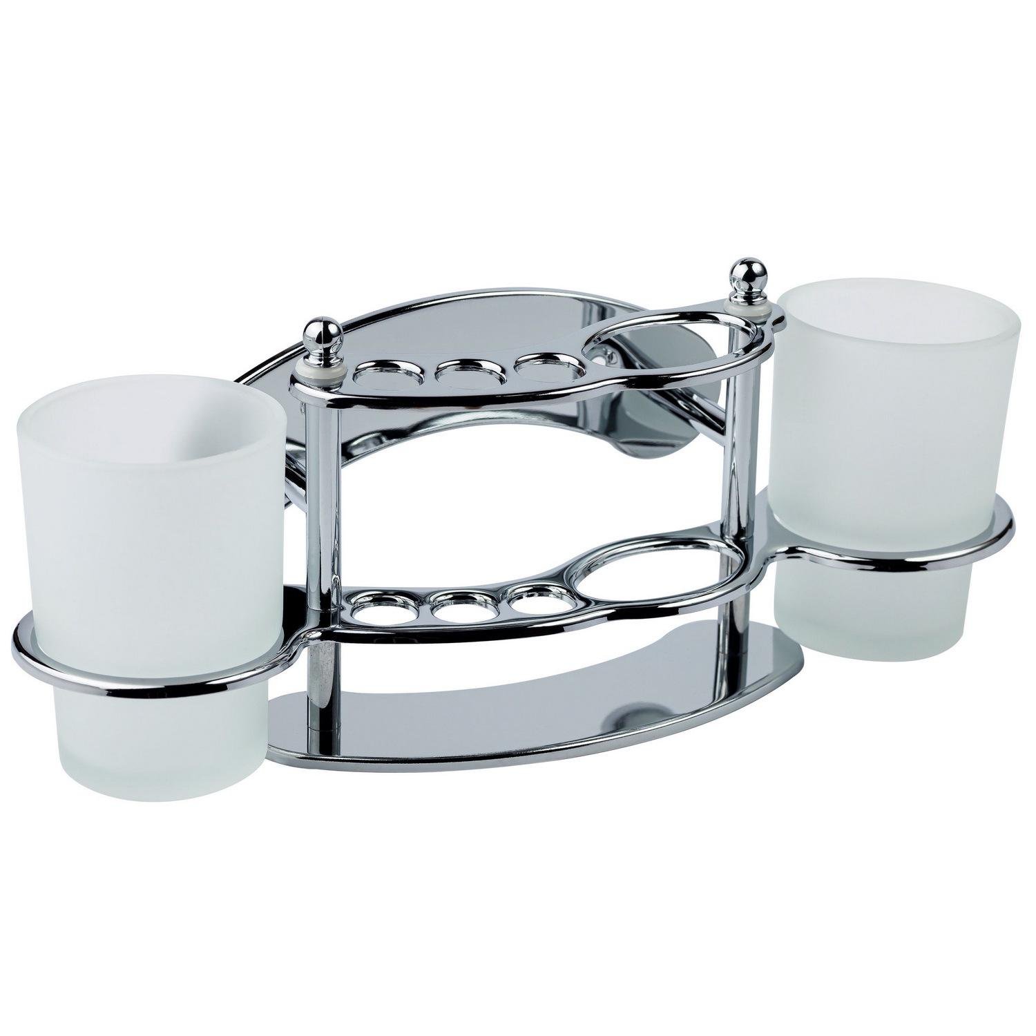 Держатель для стакана, зубных щеток и зубной пасты Kroner Rizze CV022906 Хром (137398)