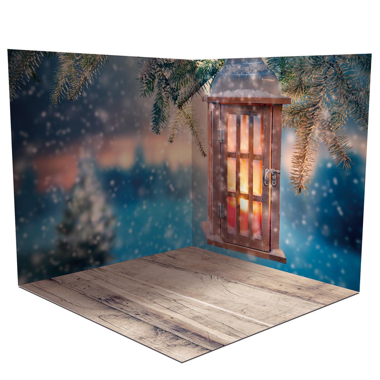 Фотофон виниловый угловой новогодний 120x120 см Frontlit 450 г/м2 №58515