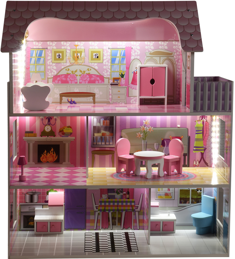 Деревянный кукольный дом с LED подсветкой (3892) - фото 5 Деревянный кукольный дом с LED подсветкой (3892) - фото 5