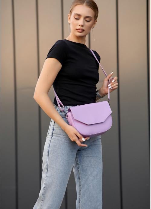 Женская сумка кросс-боди Sambag с клапаном из экокожи Лаванда (1076029716)