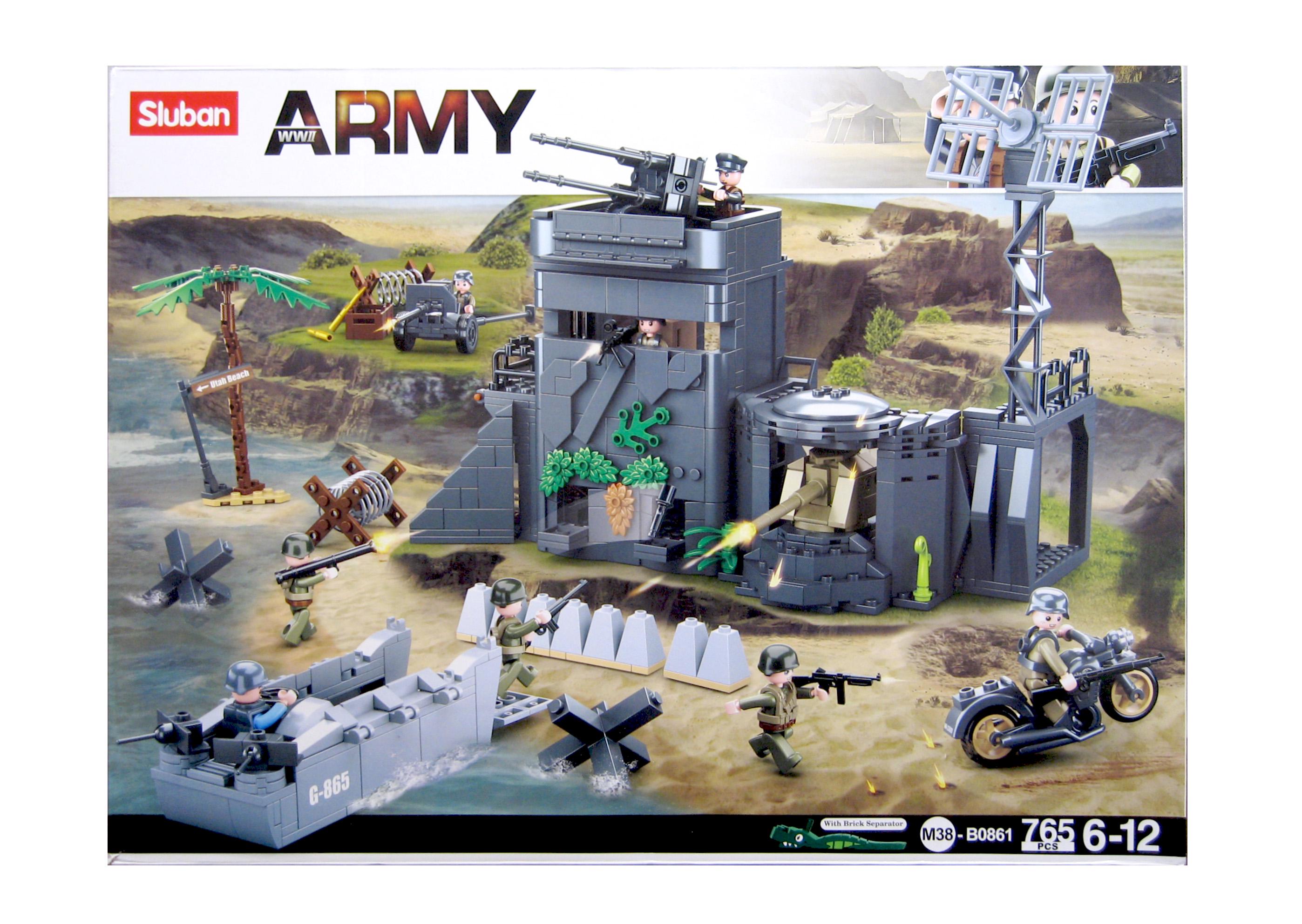 Конструктор SLUBAN M38-B0861 Военная база 765 деталей 8 фигурок