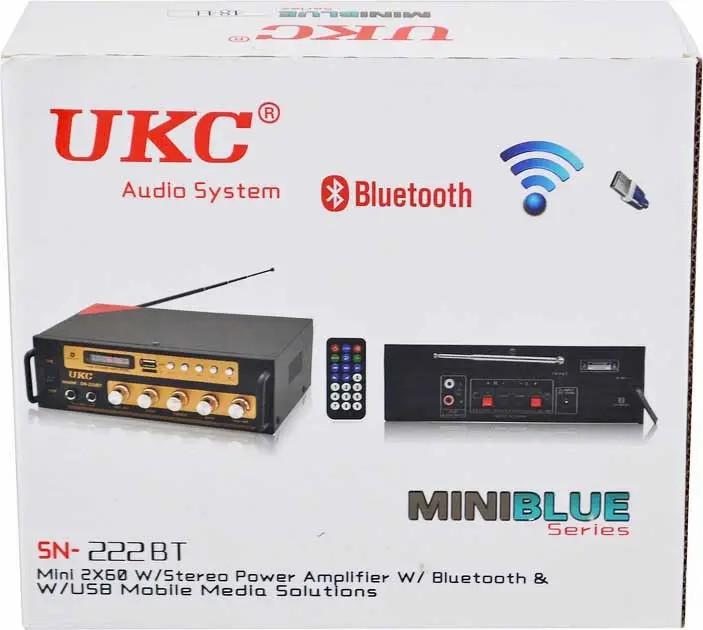 Усилитель мощности звука Bluetooth/Караоке FM/USB/SD-карта 2х60W UKC SN-222BT (20699853) - фото 10