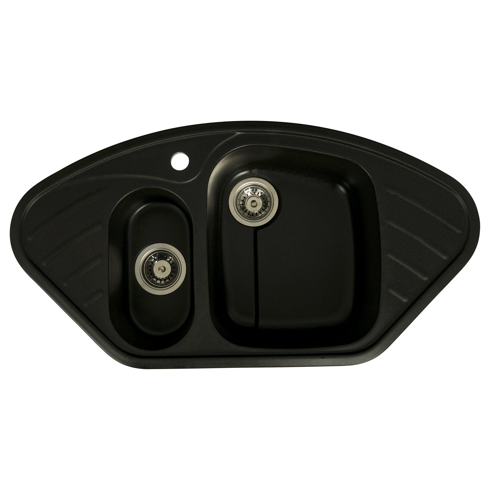 Мийка для кухні гранітна Platinum 9250UW LARGO глянцева Чорний