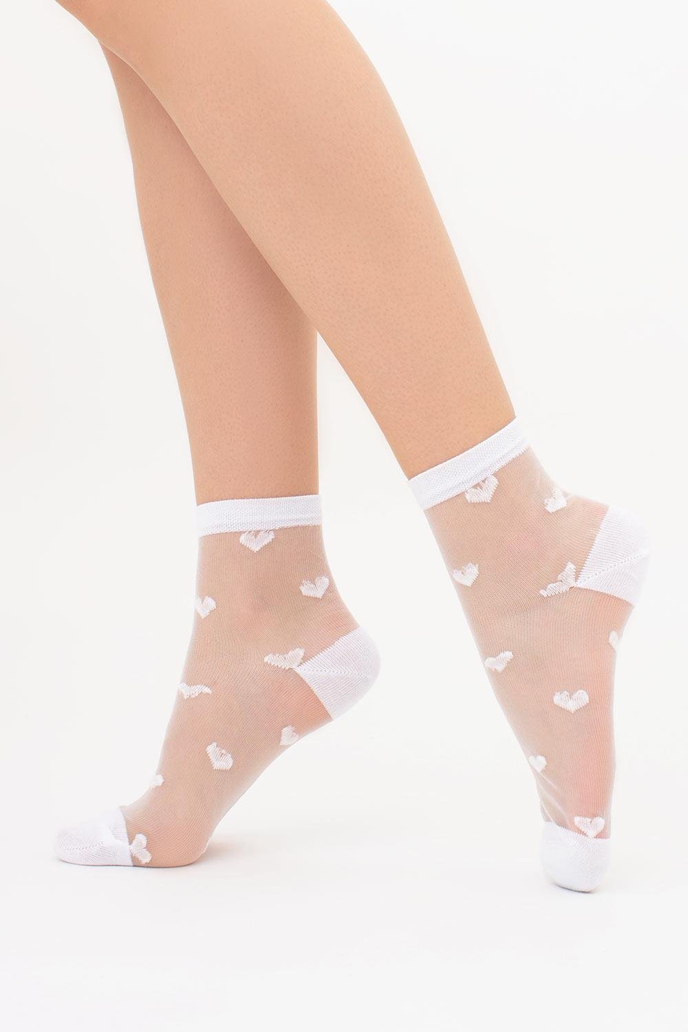 Шкарпетки жіночі з візерунком серця Giulia WS2 CRISTAL 074 р. 39/40 White (30668263)