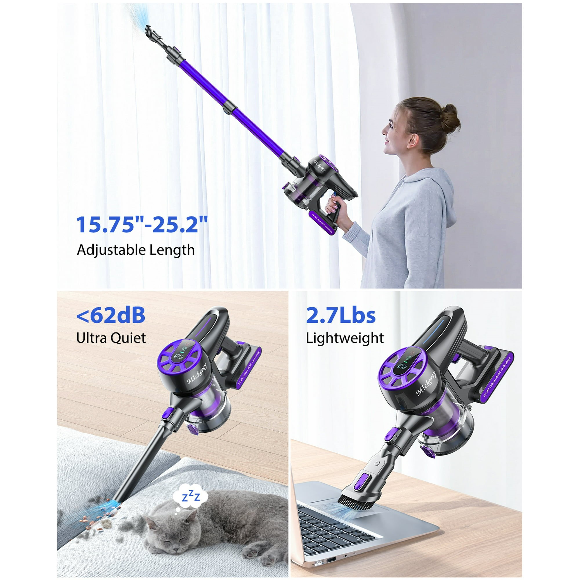 Пылесос-швабра Vendor 450 Вт 6в1 беспроводной Синий (29913303) - фото 5 Пылесос-швабра Vendor 450 Вт 6в1 беспроводной Синий (29913303) - фото 5