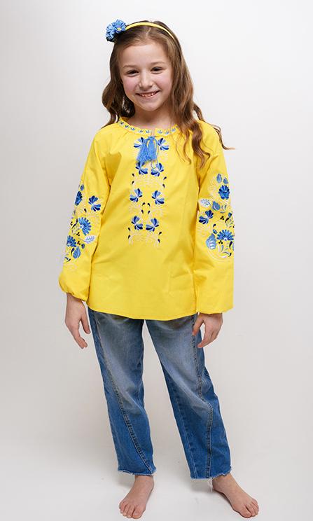 Вишиванка дитяча для дівчинки Вишиваночка р. 110 Жовтий (919-8) Вишиванка дитяча для дівчинки Вишиваночка р. 110 Жовтий (919-8)