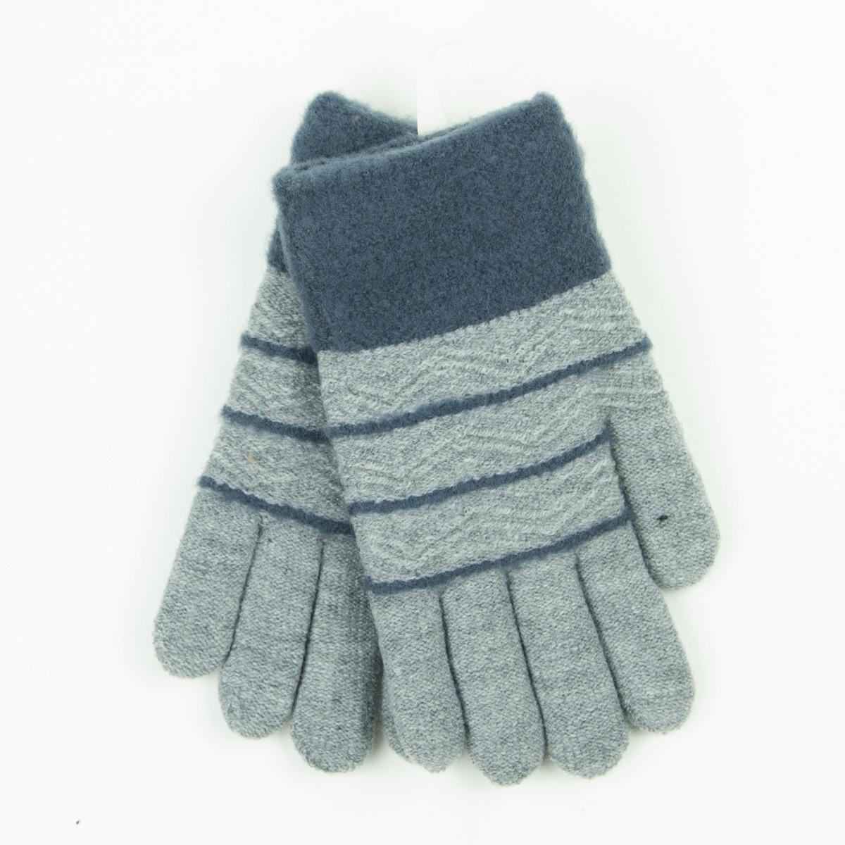 Зимние перчатки для мальчиков на 3-5 лет 19-7-56 Серо-синий