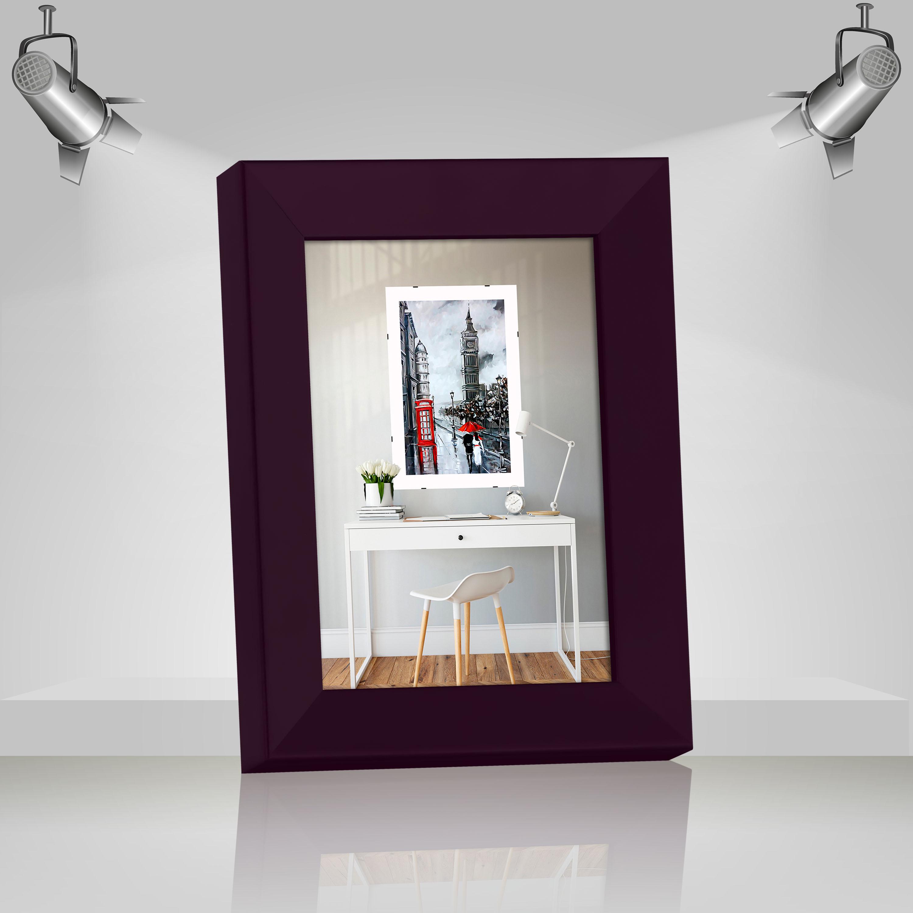 Фоторамка деревянная EmojiFrame 13х18 см AH3322-02 пластиковое стекло 0,8 мм Фиолетовый - фото 2