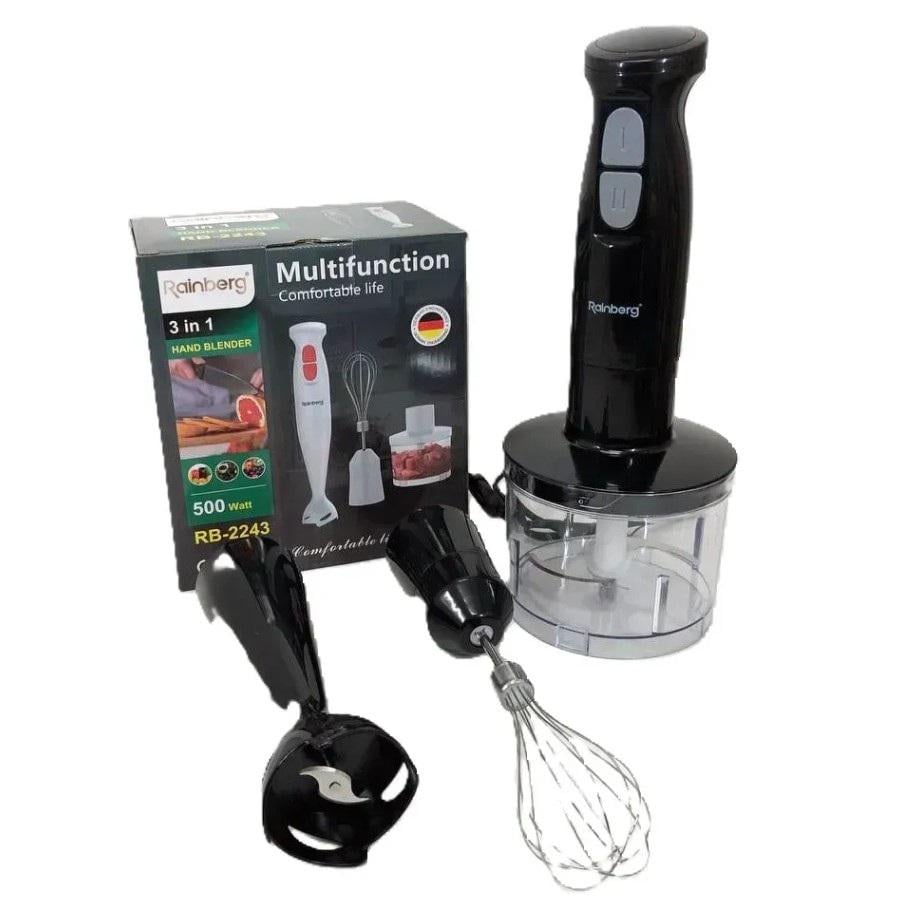 Блендер занурювальний Rainberg RB-2243 3в1 з міксером 500 Вт Чорний (186) - фото 3 Блендер занурювальний Rainberg RB-2243 3в1 з міксером 500 Вт Чорний (186) - фото 3