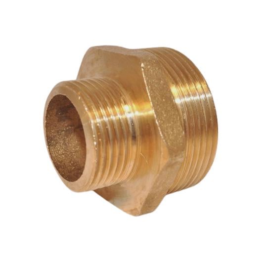 Ниппель переходной Lexline К.0509-В 1″Н х 1 1/2″Н усиленный латунь