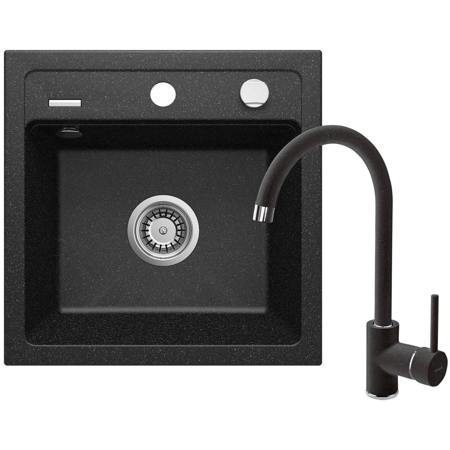 Мойка кухонная гранитная Deante ZQZA2103 440x440 мм Графитовый (205402)