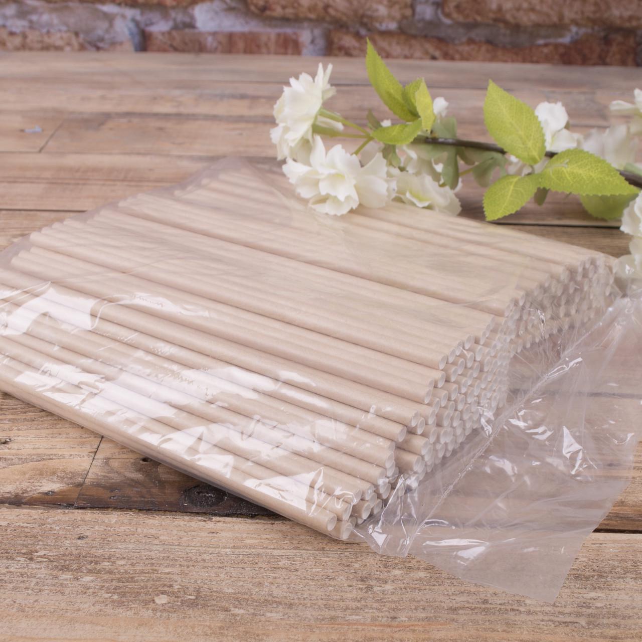 Трубочка бумажная 200 шт. Крафтовый (821-1)