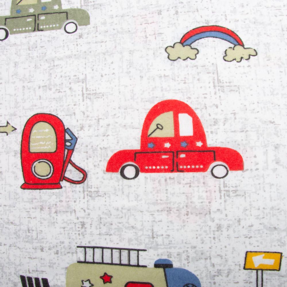 Тканина фланель бавовна для постільної білизни 10.27285/6 Автомобілі 170 гр/м2 240 см Сірий (27234)