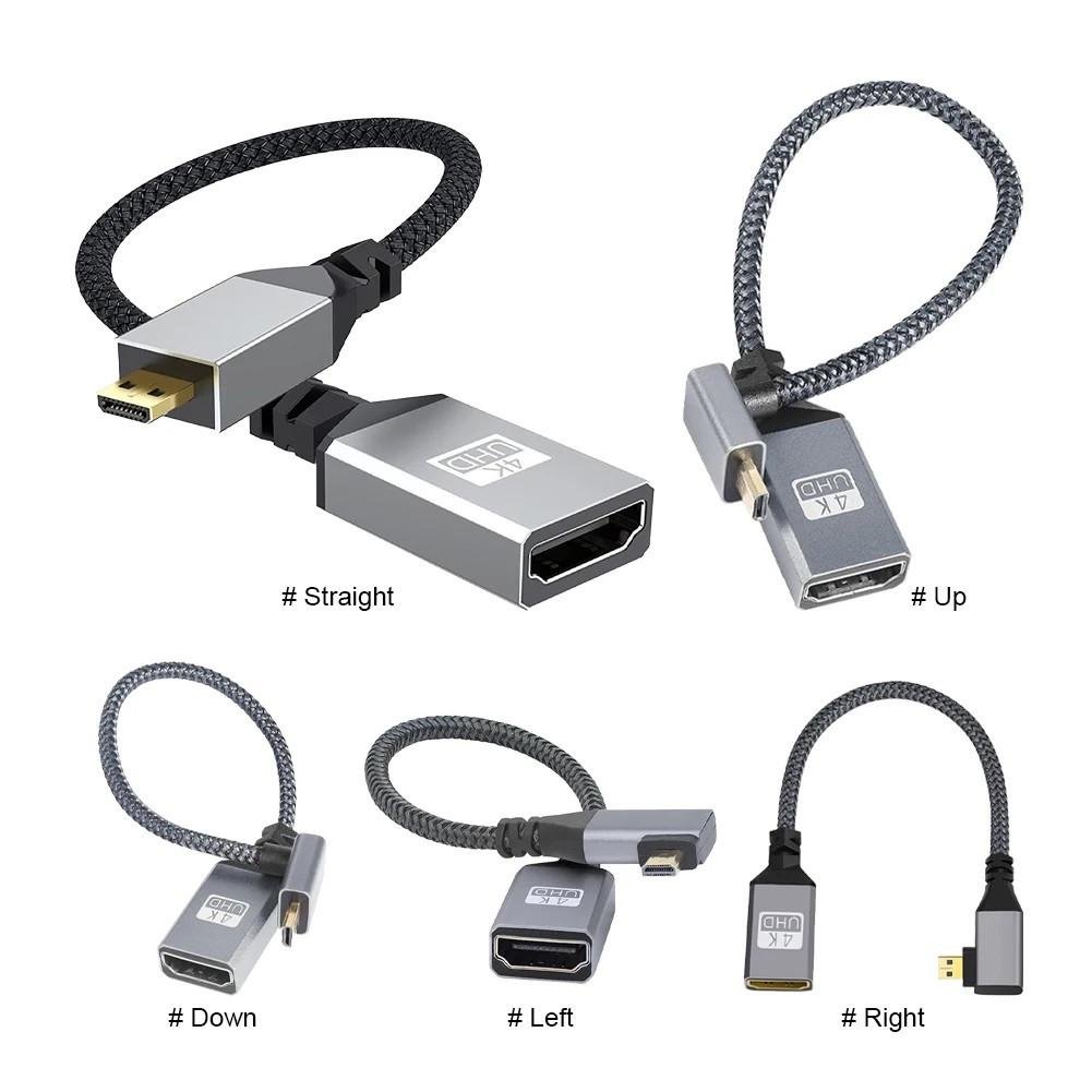 Кабель-перехідник 4К Micro HDMI Male-HDMI Female 60Hz 20 см - фото 3