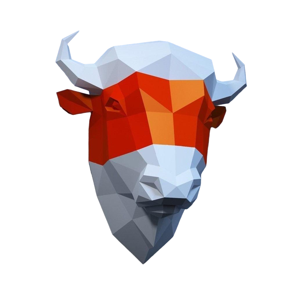 Конструктор 3D Бык Красный/Белый (9523)