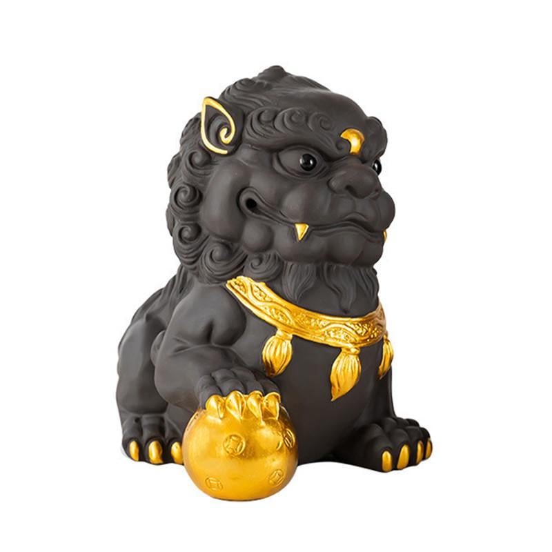 Фигурка Lesko Львица золотая для чайной церемонии (2640420652)