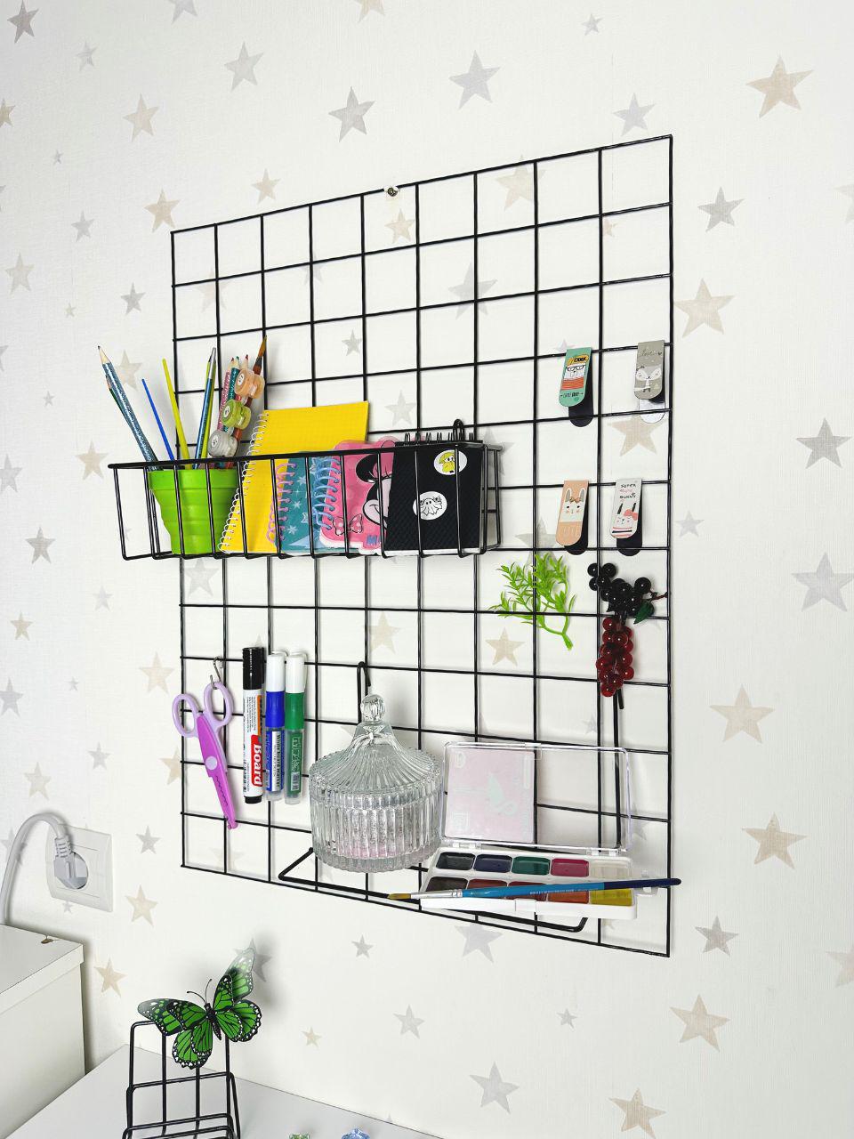 Органайзер настінний металевий для дитячої кімнати та творчості 45x60 см Чорний (88349м) - фото 4 Органайзер настінний металевий для дитячої кімнати та творчості 45x60 см Чорний (88349м) - фото 4