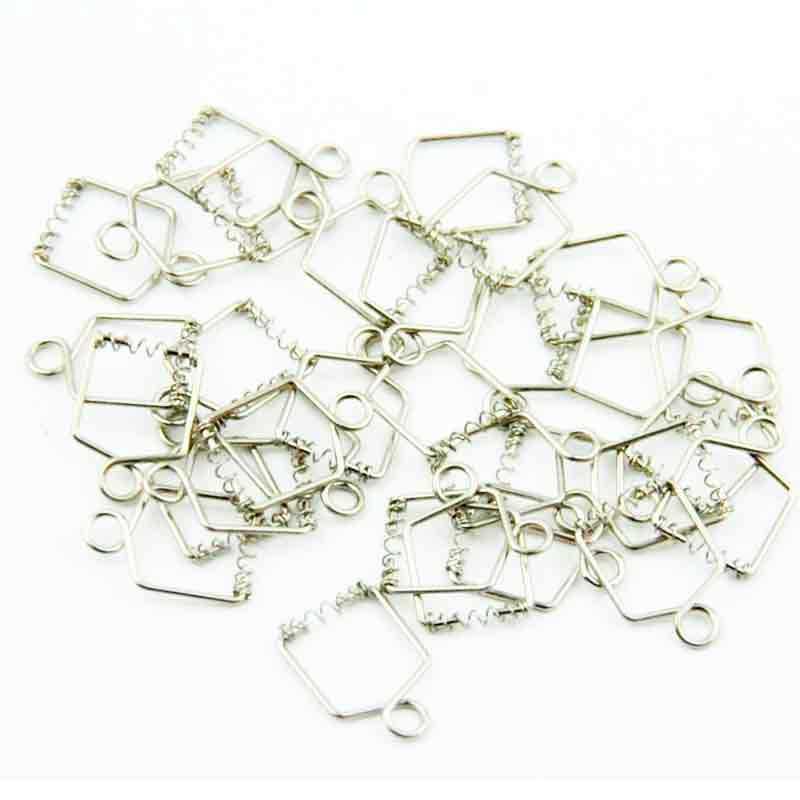 Скоба с пружиной для бусин и подвесок 18 мм 10 шт. Silver - фото 3