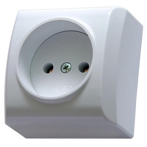 Розетка одинарная Ospel BIS наружная Белый (29319423)