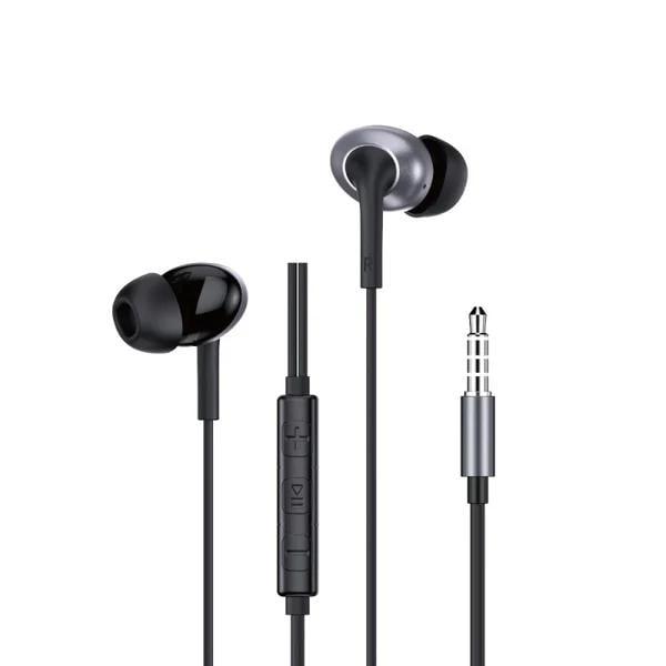 Наушники проводные вакуумные WIWU EB317 3,5 мм 1,2 м с микрофоном Black (6977703656640)